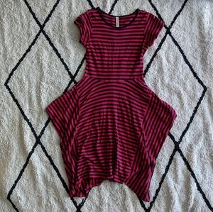 Red Navy stripe dress with pockets